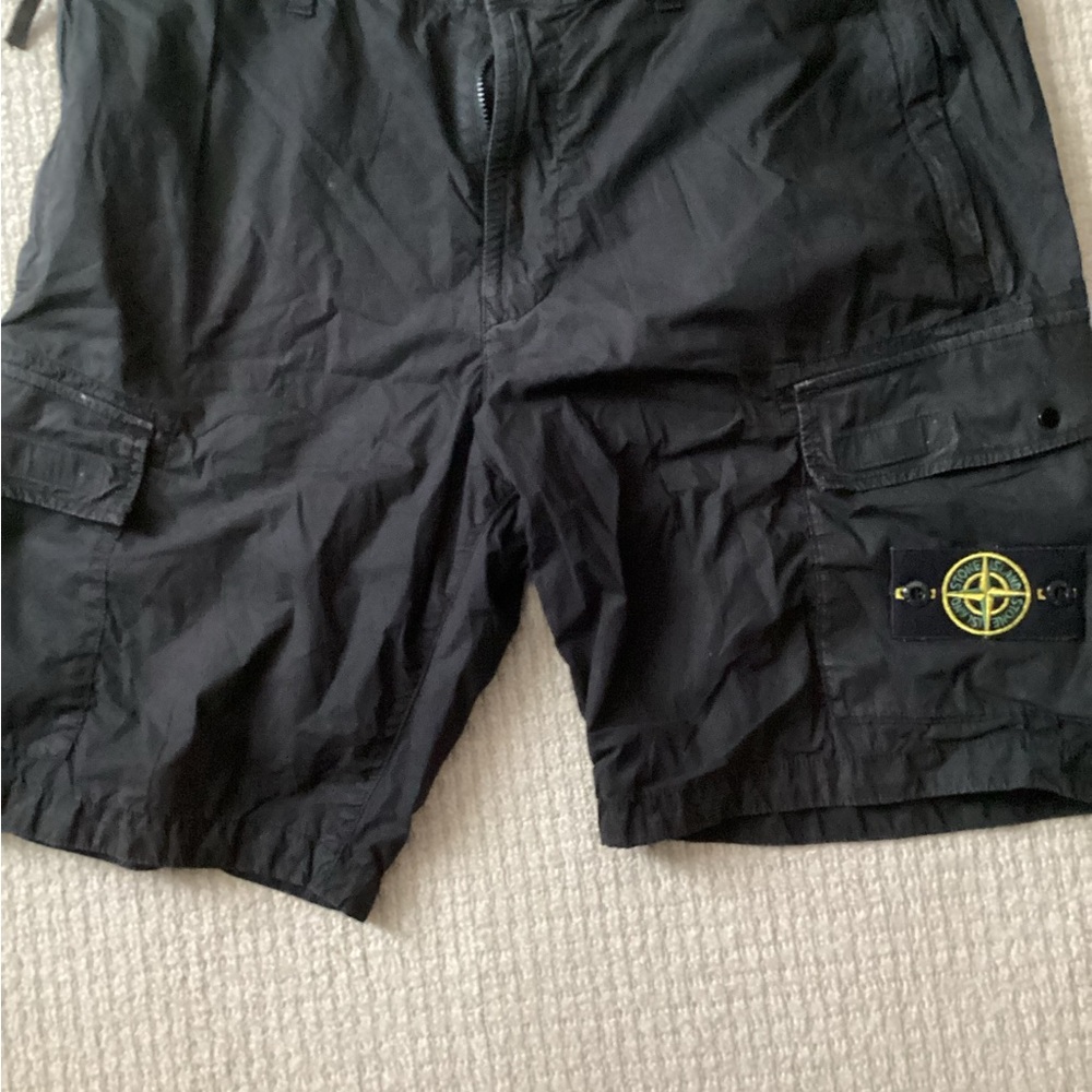 Stone Island Black Cargo Shorts